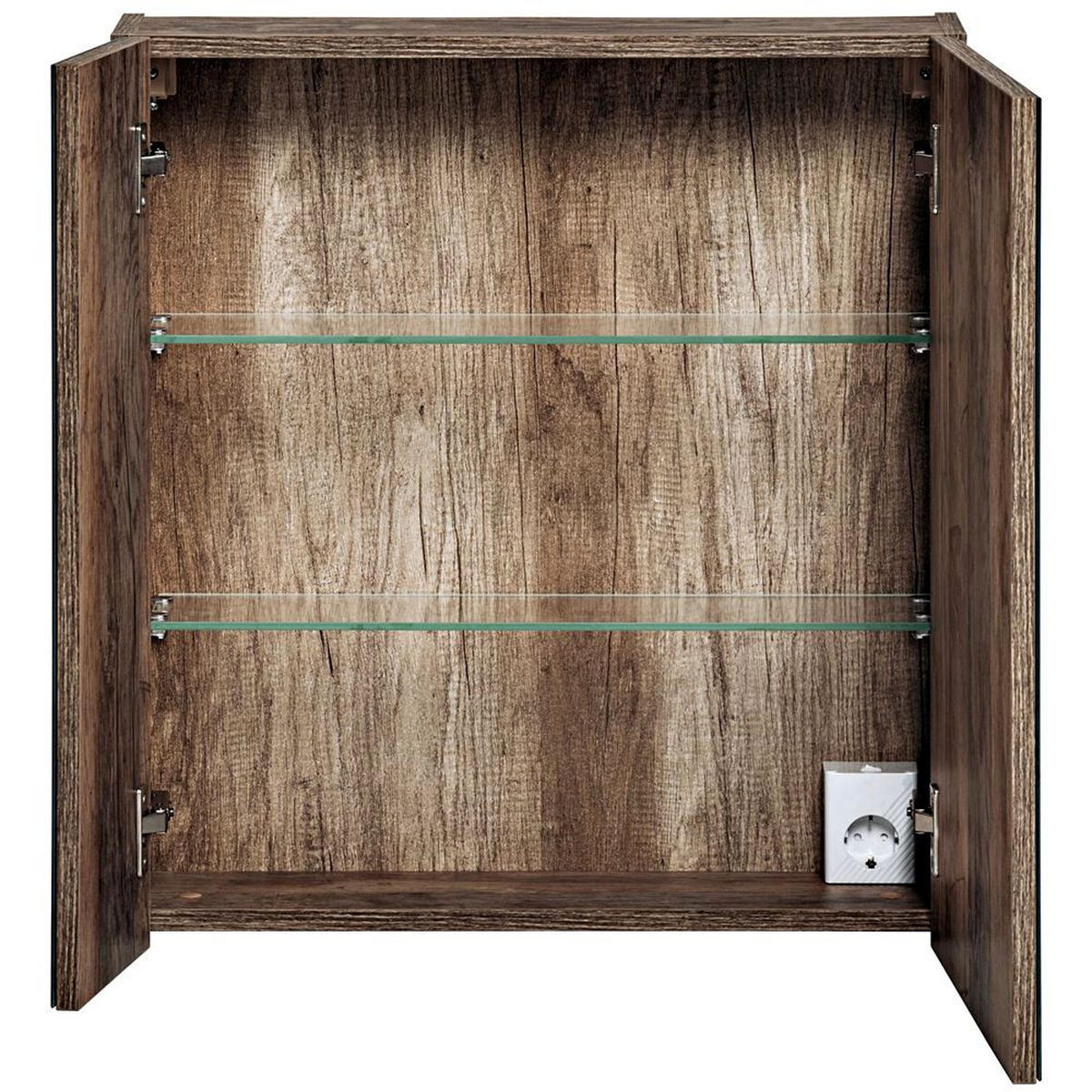 SPIEGELSCHRANK Puebla-56 - Braun, Holzwerkstoff (60/75/17cm) - Lomado