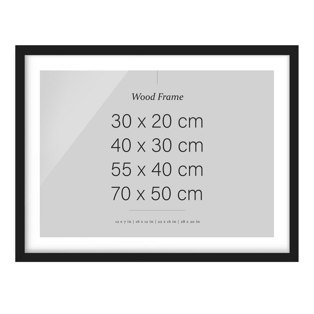 DOPPELGLAS-BILDERRAHMEN Leerrahmen Schwarz 55/40 cm - Schwarz, Holz (55/40/2.5cm) - Bilderwelten