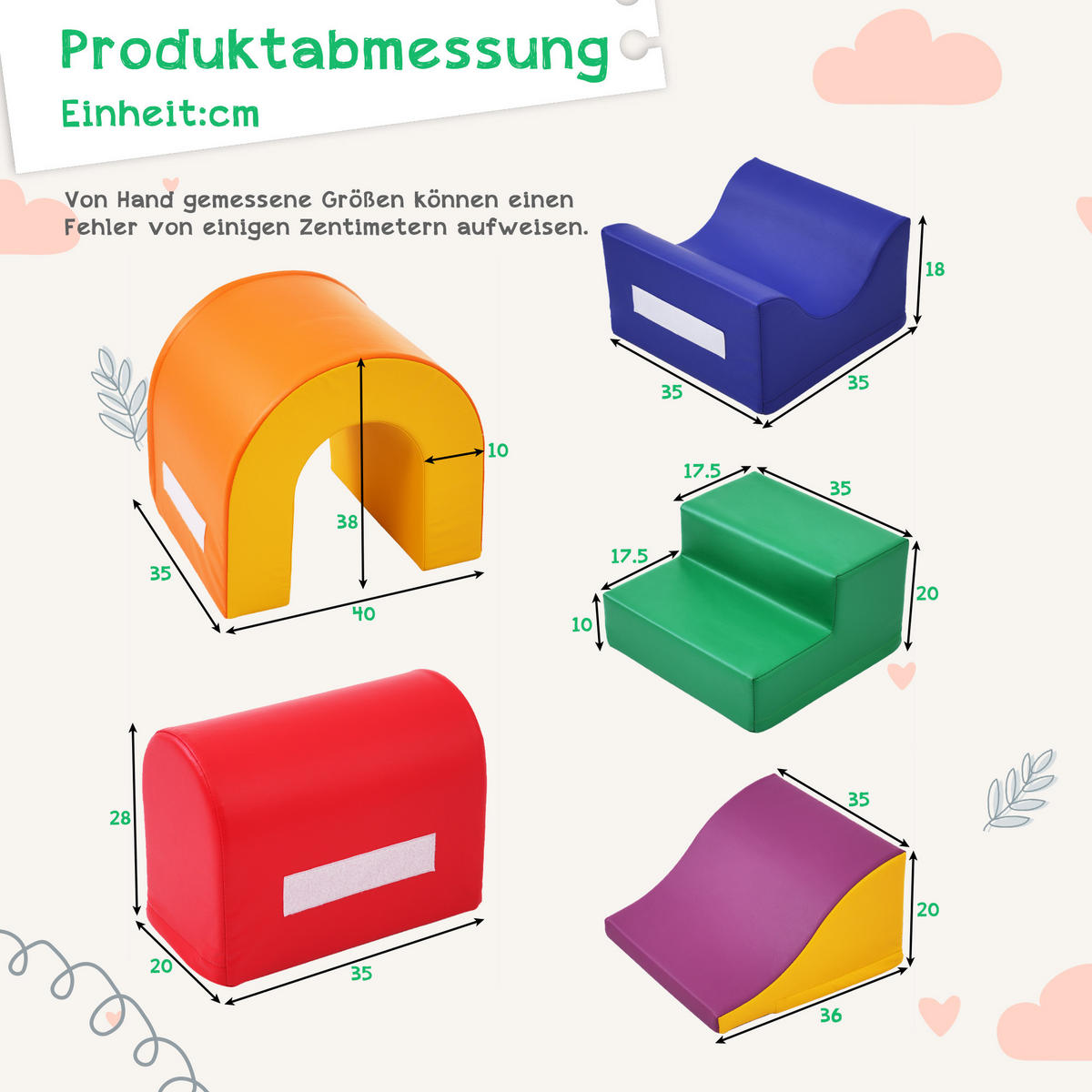 SCHAUMSTOFFBAUSTEINE Kinder Spielset - Orange, Textil (40/38/35cm) - Fortuna Lai