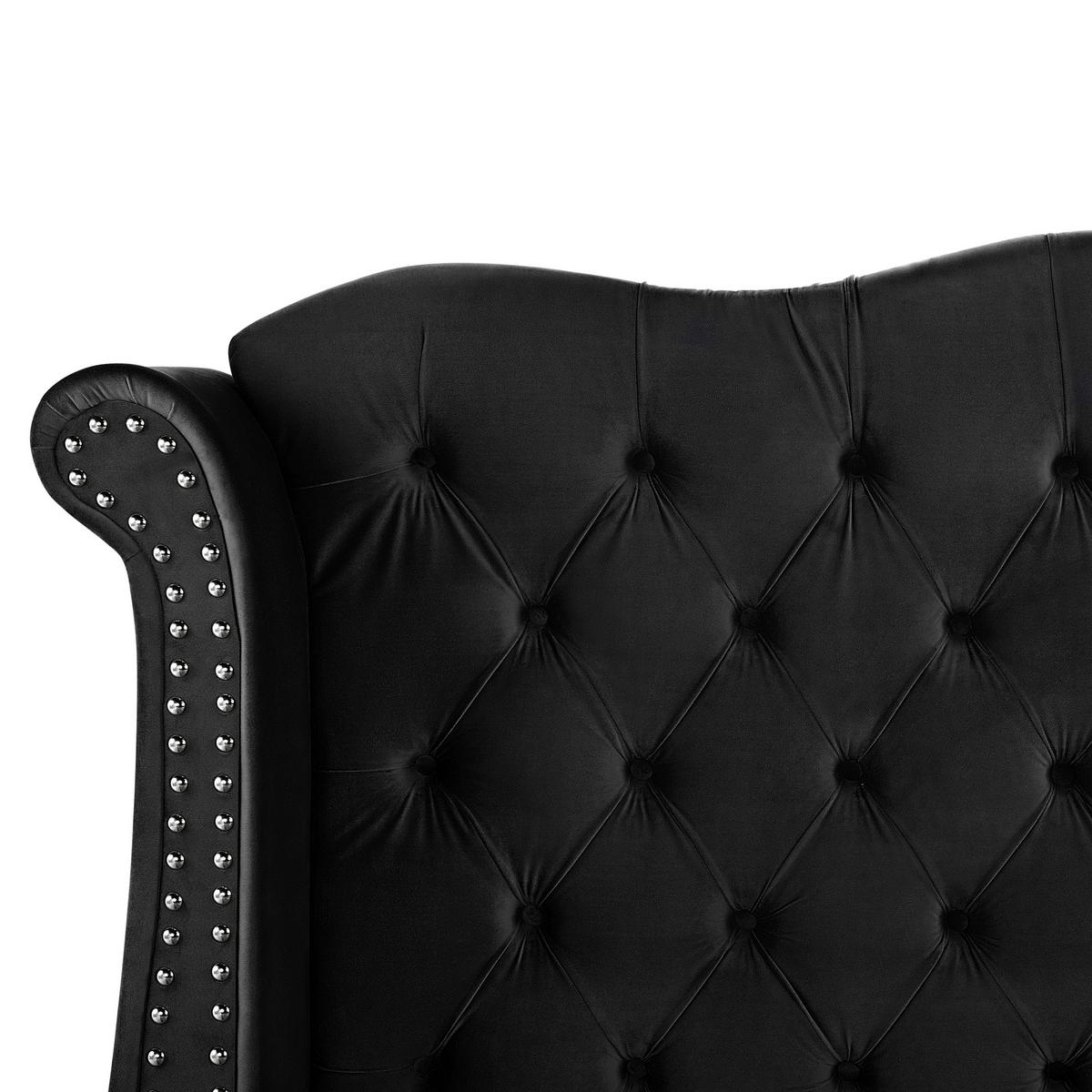 POLSTERBETT 180/200 cm Schwarz Ayette - Schwarz, Textil (180/200cm) - Beliani