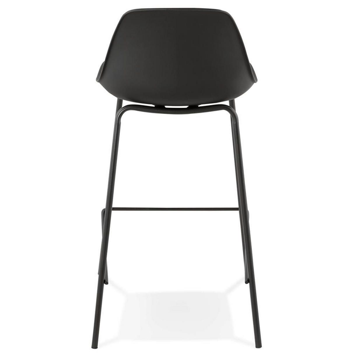 BARHOCKER Kunstleder Metallgestell Sitzhöhe 65cm Rückenlehne RENIXA MINI, Schwarz 42x41,5x86,5 cm - Schwarz, Kunststoff/Textil (42/87/42cm) - KADIMA DESIGN
