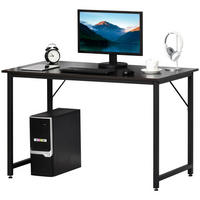 BÜROTISCH Holzmaserung, schwarz 1 Stück - Multicolor, Holzwerkstoff (130/58/73cm) - GiPP