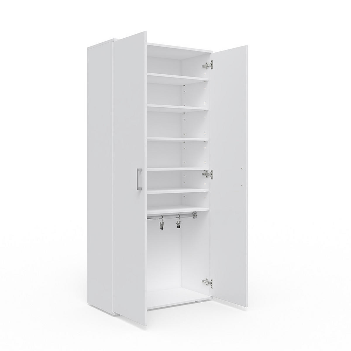 SCHUHSCHRANK Torge Weiß 80 x 178 cm - Weiß, Holzwerkstoff (80/178/39cm) - Vicco
