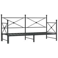 TAGESBETT Ausziehbar Ohne Matratze Schwarz 90/200 Cm Stahl - Schwarz, Metall (90/200cm) - vidaXL