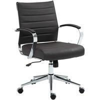 DREHSTUHL Echtleder Braun - Chromfarben/Braun, Leder/Metall (57/90/62cm) - CLP