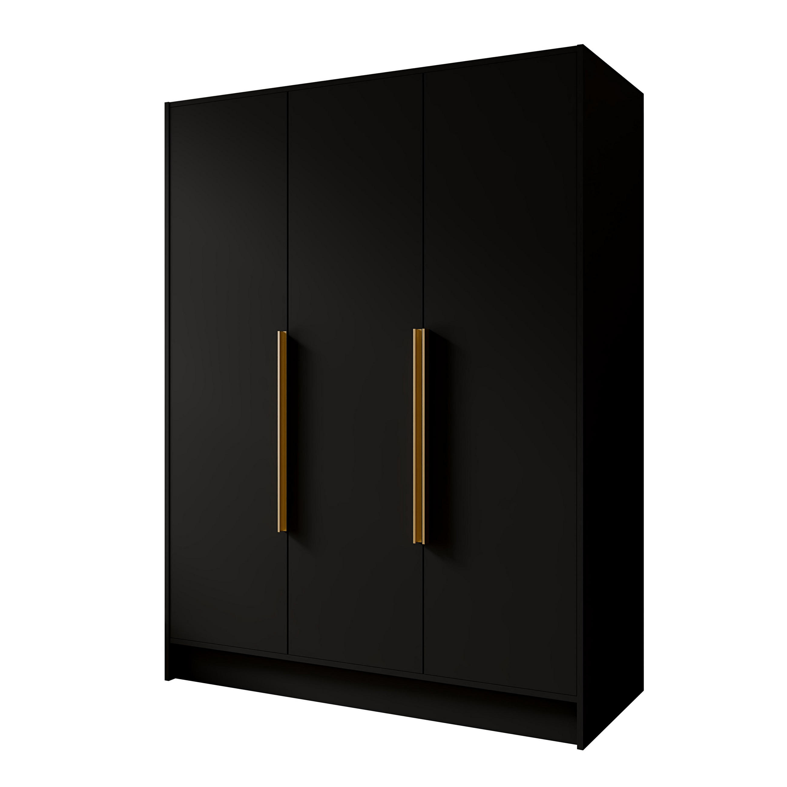 FLÜGELTÜRENSCHRANK PORTO - Goldfarben/Schwarz, Holzwerkstoff (150/200/51cm) - Meblini