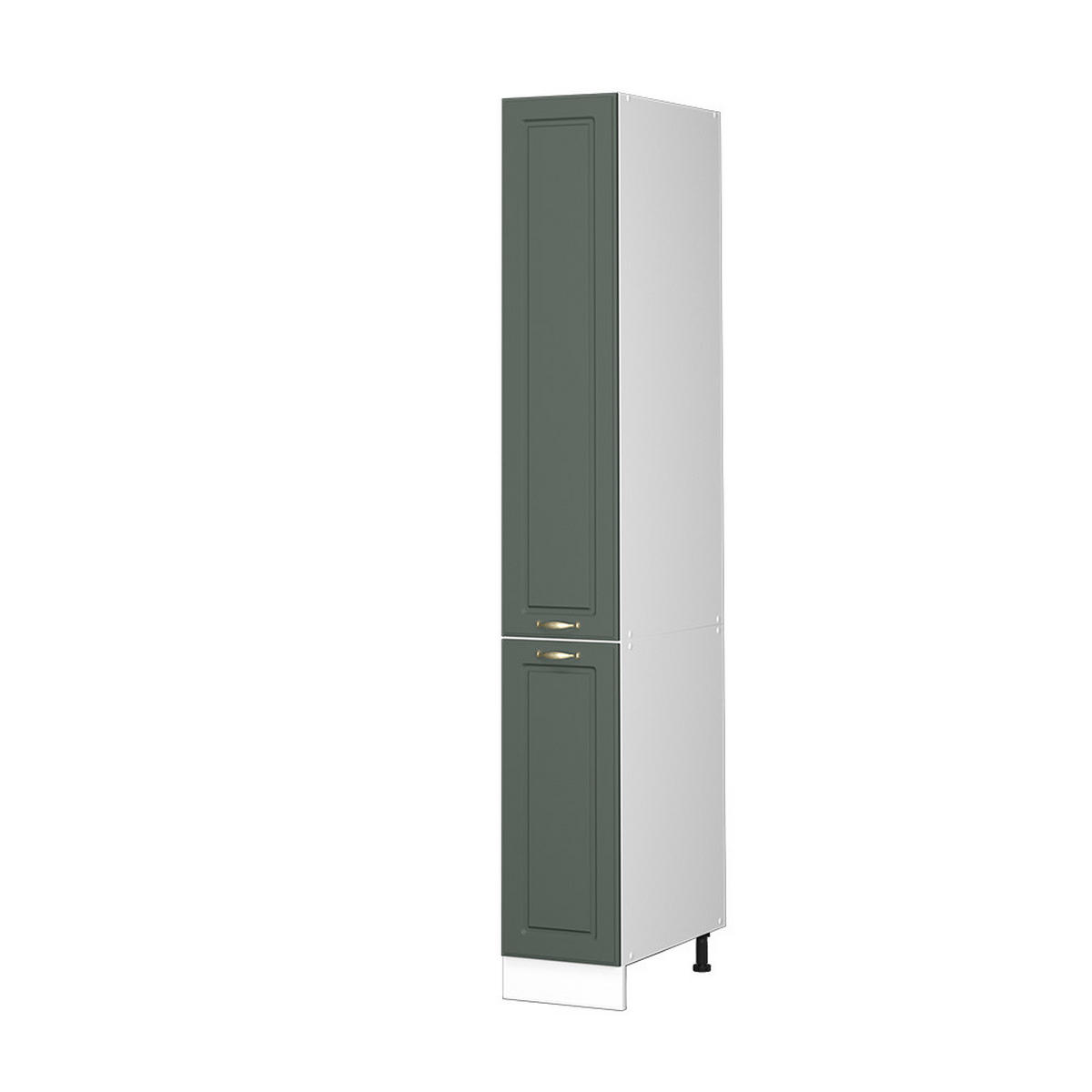 BADSCHRANK Fame-Line Grün-Gold Landhaus 30 x 206.8 cm - Weiß/Grün, Holzwerkstoff (30/206.8/58cm) - Vicco