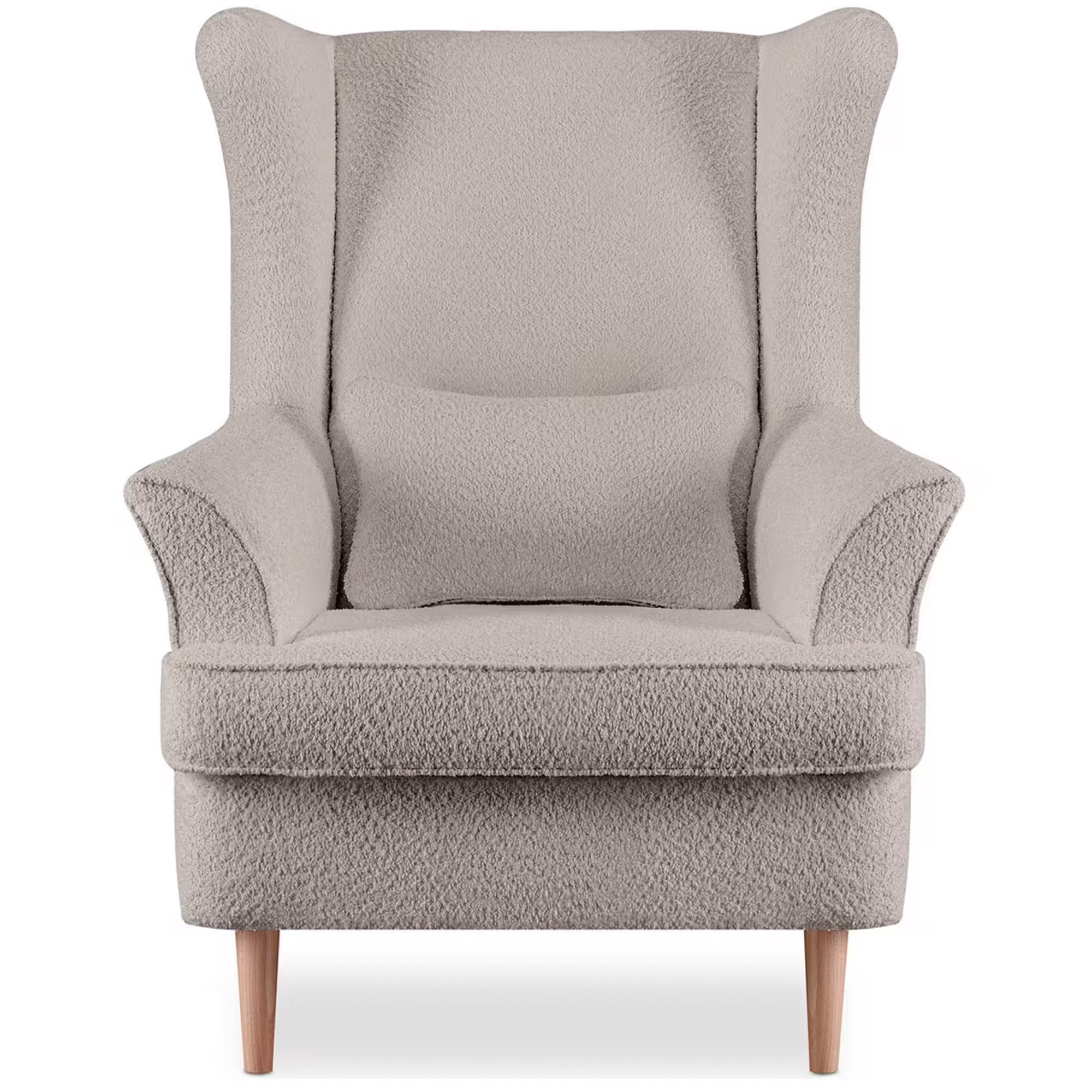 OHRENSESSEL STRALIS inklusive dekorativem Kissen, Beige - Beige/Braun, Textil (82/108/80cm) - KONSIMO®
