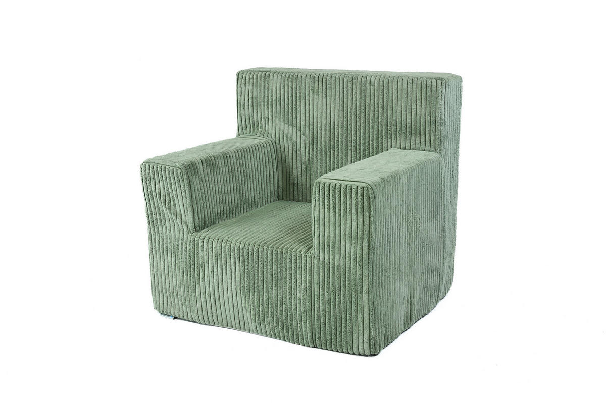 KINDERSESSEL aus Kuschel-Cord in Hellgrün - Hellgrün, Textil (51/47/33cm) - Fortisline