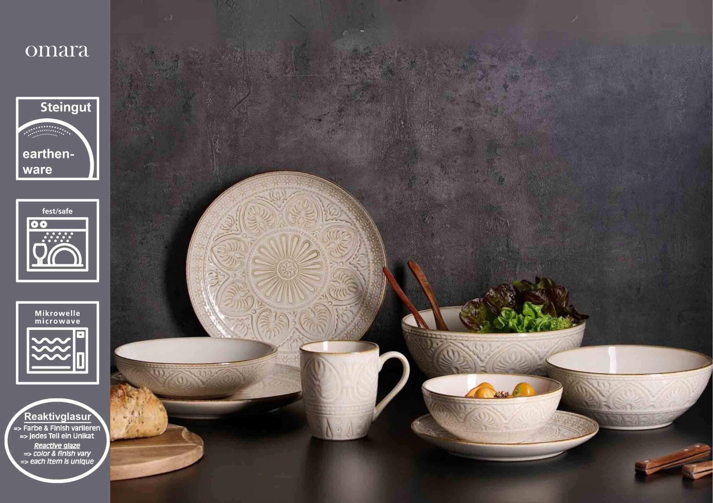 TELLERSET Omara beige 18er Set - Beige, Keramik (36/33.5/54cm) - Ritzenhoff Breker