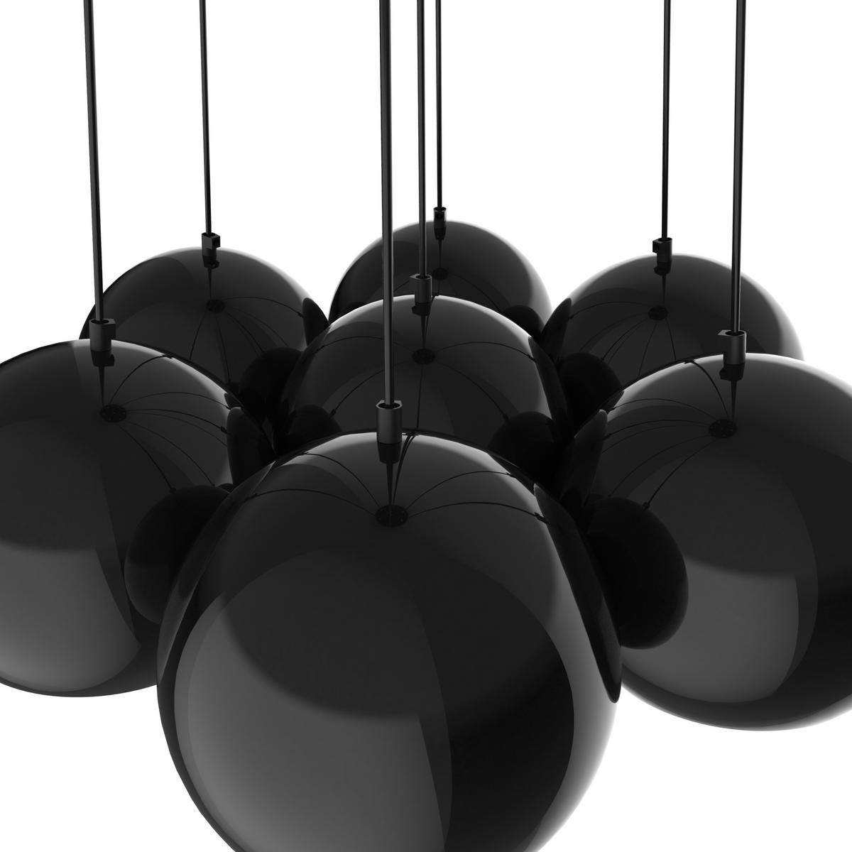 HÄNGELEUCHTE - Schwarz Hochglanz, Metall (25/25/20cm) - Lumicom