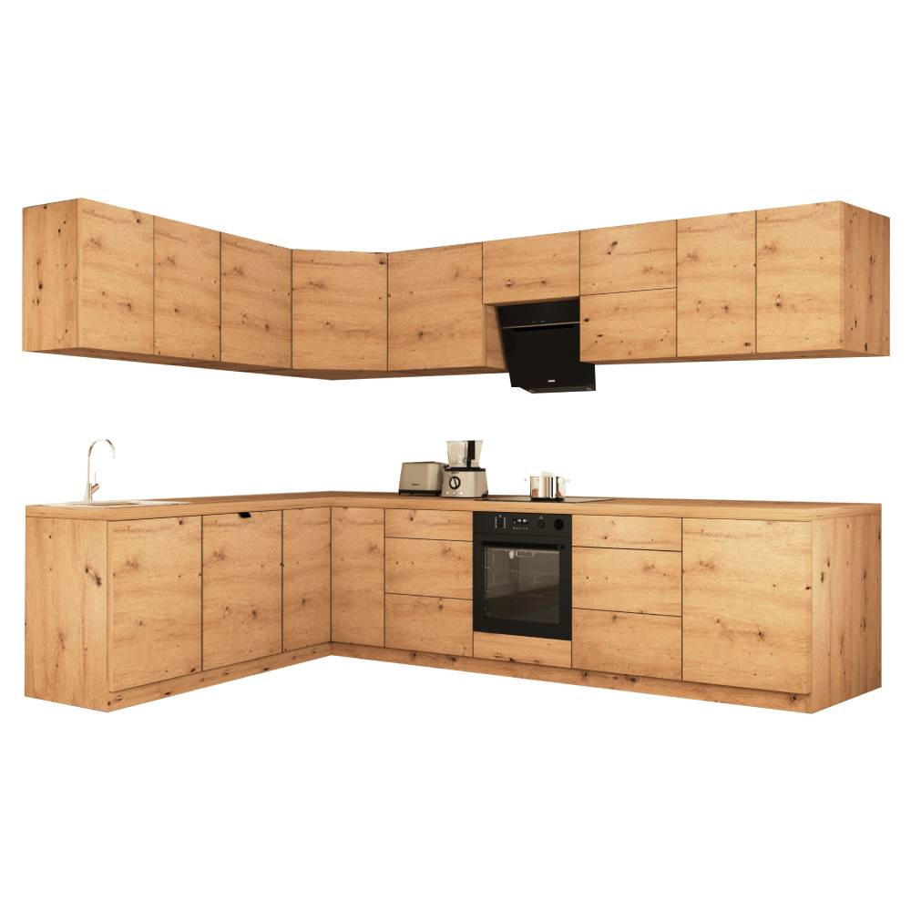 WINKELKÜCHE 320cm x 200cm- Langen KL15-M320 - in Artisan Eiche - Eiche Artisan, Holz (520/212/52cm)