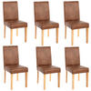 ESSZIMMERSTUHL 6er-Set klassisch und zeitlos 90x43x56cm Sitzhöhe 45cm Textil helle Beine Wildlederimitat - Braun, Textil (43/90/56cm) - CHEFGASTRO
