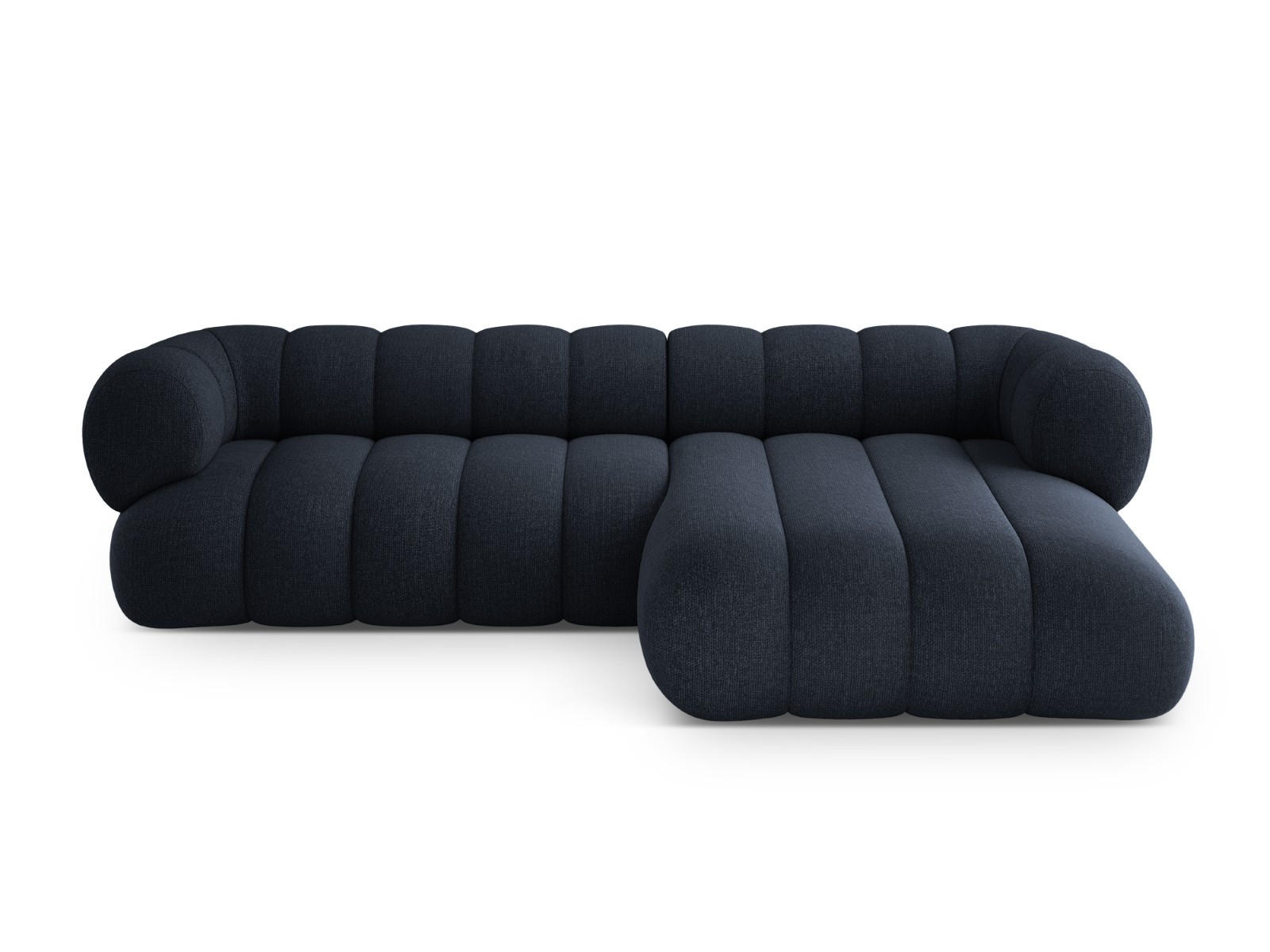 ECKSOFA Koge aus Chenille-Stoff marineblau 5 Sitzplätze - Blau, Textil (165/270cm) - Cosmopolitan Design