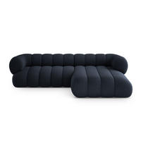 ECKSOFA Koge aus Chenille-Stoff marineblau 5 Sitzplätze - Blau, Textil (165/270cm) - Cosmopolitan Design