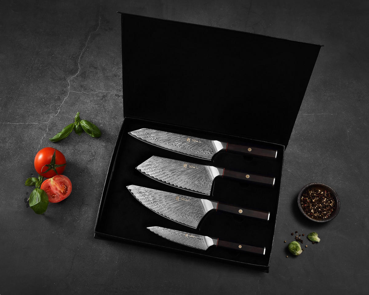 MESSER-SET 5-TEILIG 14–21 cm - Schwarz, Holz/Metall (1/1/1cm) - Wakoli