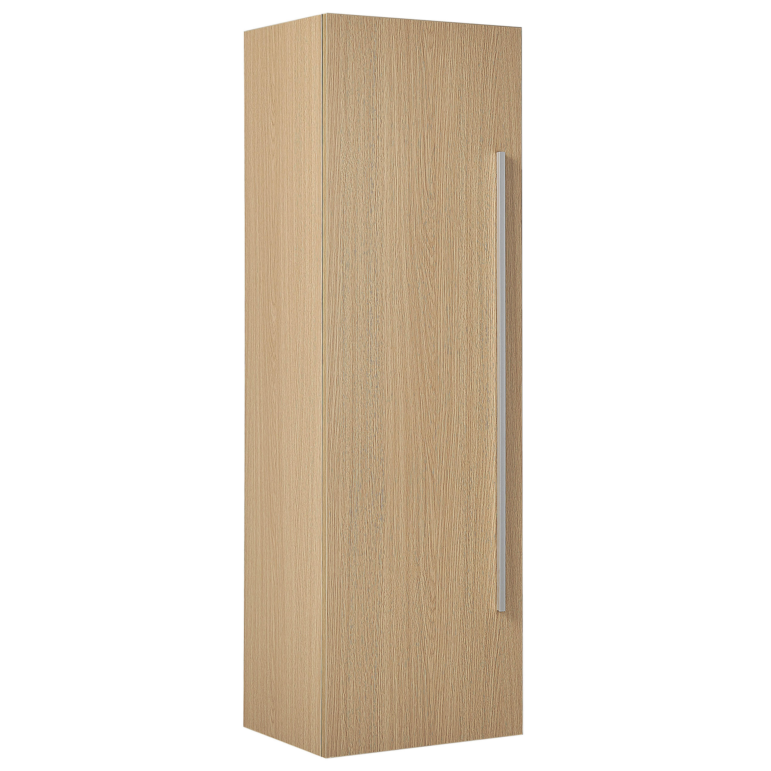 BAD HÄNGESCHRANK heller Holzfarbton Mataro - Hellbraun/Silberfarben, Holzwerkstoff (40/132/35cm) - Beliani