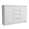 KOMMODE ASTORRE 113/82/35 cm mit 4 Schubladen 2 Türen Weiß - Weiß, Holzwerkstoff (113/82/35cm) - MASSENO