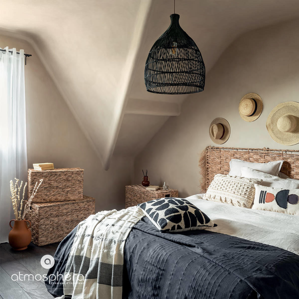 TAGESDECKE 220/160 cm - Anthrazit, Naturmaterialien (160/220cm) - Atmosphera Createur d´interieur