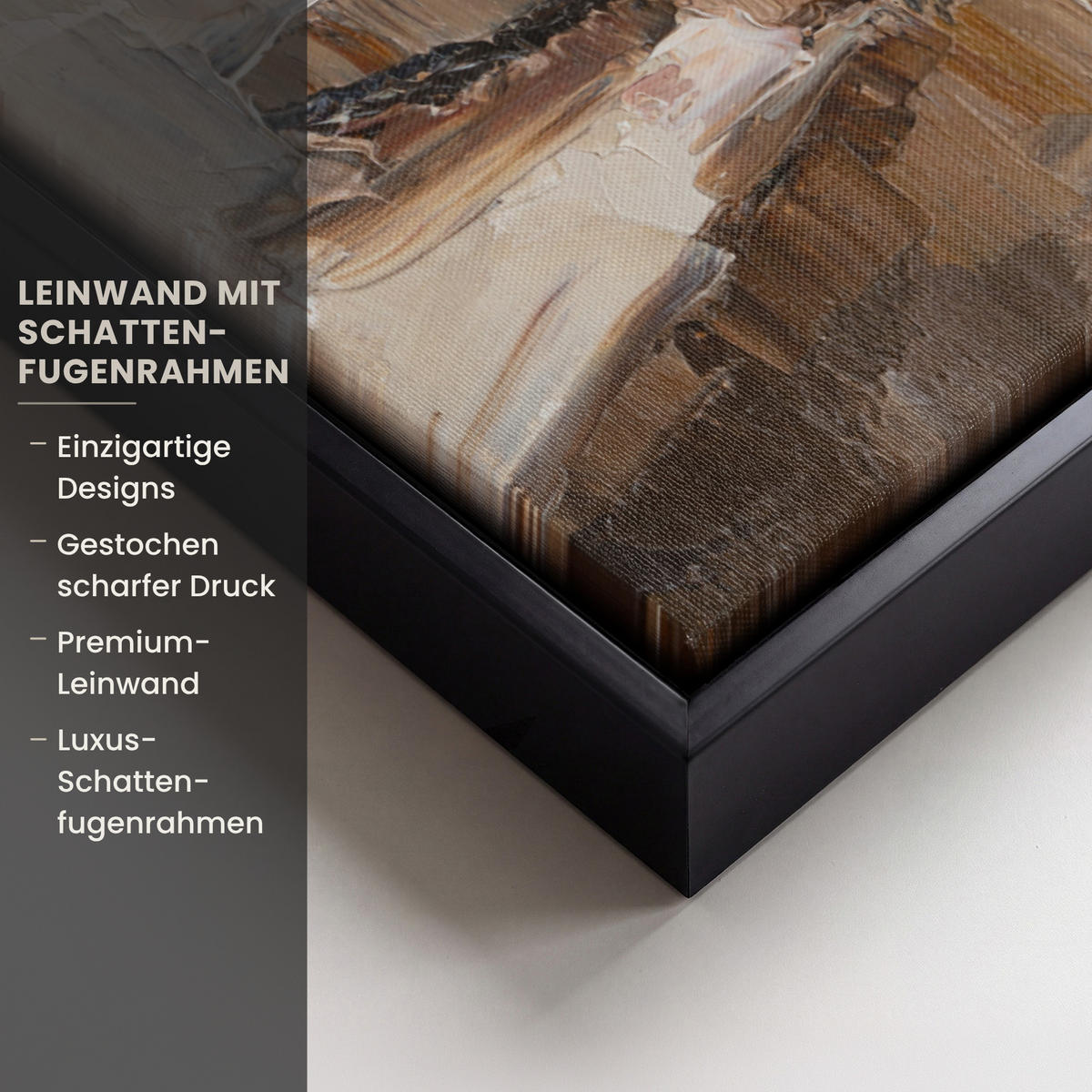 LEINWAND Bilder mit Rahmen - Ölgemälde - Frau - Wein - 70x100 - Hellbraun, Textil (70/100cm) - MuchoWow