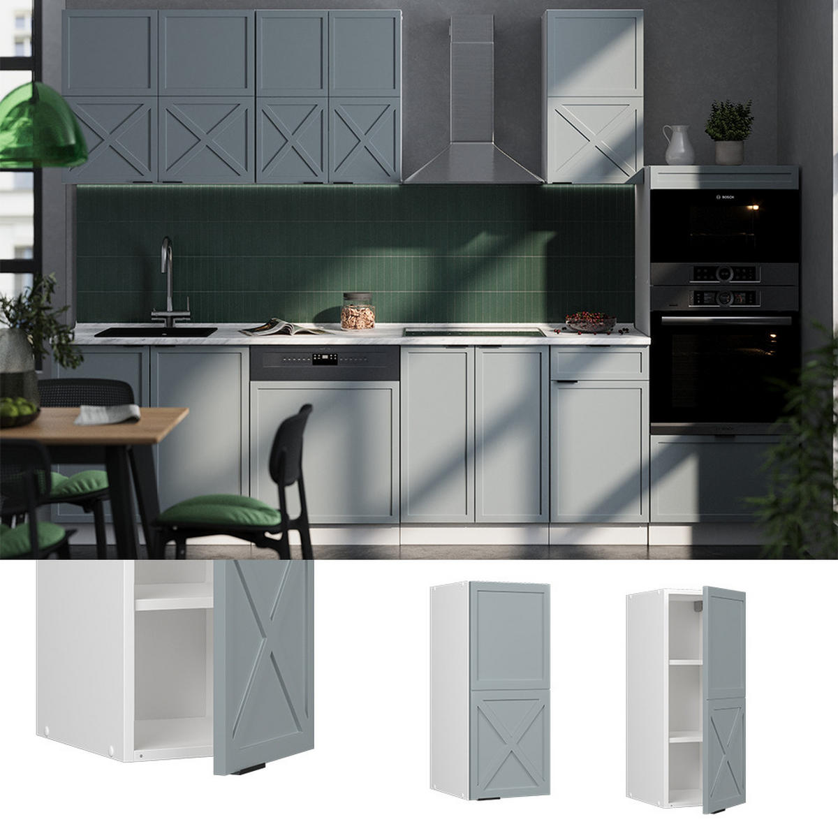 HÄNGESCHRANK Fame-Line Hellblau-grau 30 cm - Blaugrau/Weiß, Holzwerkstoff (30/72/34.1cm) - Vicco