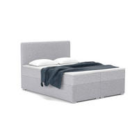 BOXBETT BOUCLE 160/200 in Boucle Grau H3 - Grau, Holz/Holzwerkstoff (160/200cm) - Deine Möbel 24