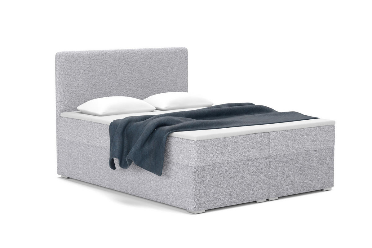 BOXBETT BOUCLE 160/200 in Boucle Grau H3 - Grau, Holz/Holzwerkstoff (160/200cm) - Deine Möbel 24
