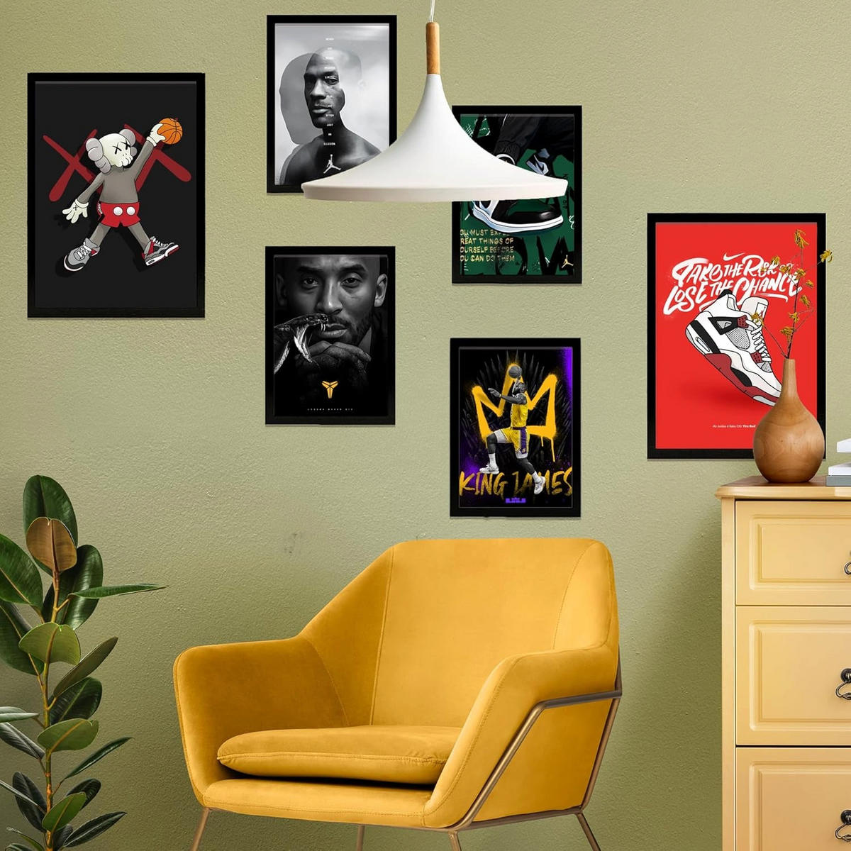 POSTER Set Mit 6 Ikonischer Basketball-König James Jordan Nike Größe A3 und A4 Rahmenlos - Klar, Papier (29.7/1/42cm) - Nacnic