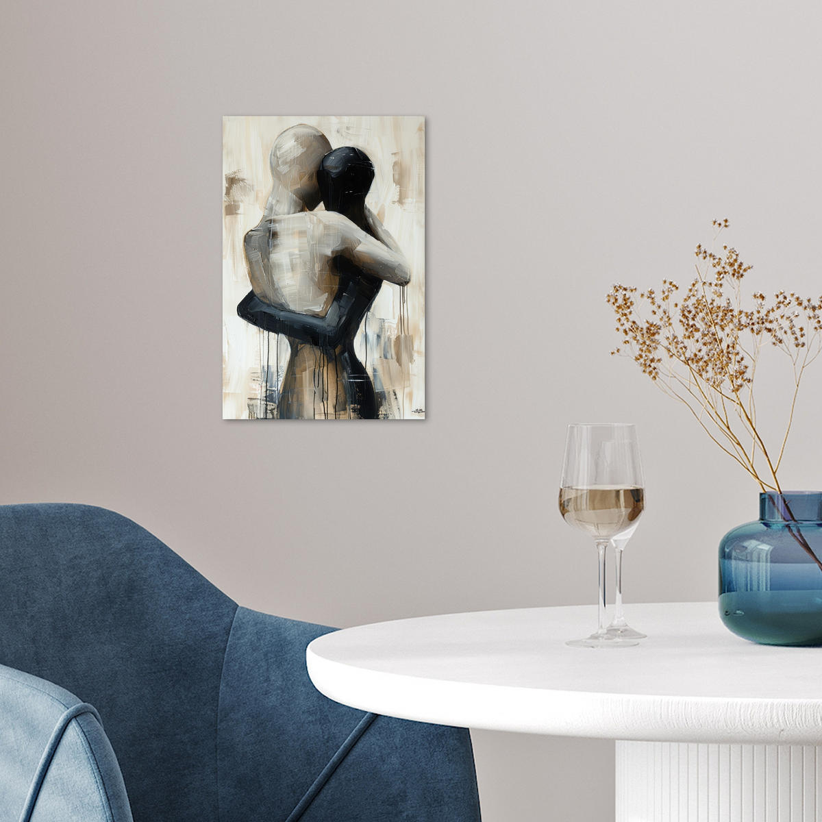 POSTER Abstrakt - Liebe - Schwarz und weiß - Modern 20x30 cm - Schwarz, Papier (20/30/0.1cm) - MuchoWow