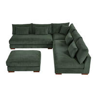SOFA ohne Schlafmöglichkeit - 7 Personen - Samt, Stoff - Grün - - Grün, Textil (102/85/77cm) - Vente-Unique