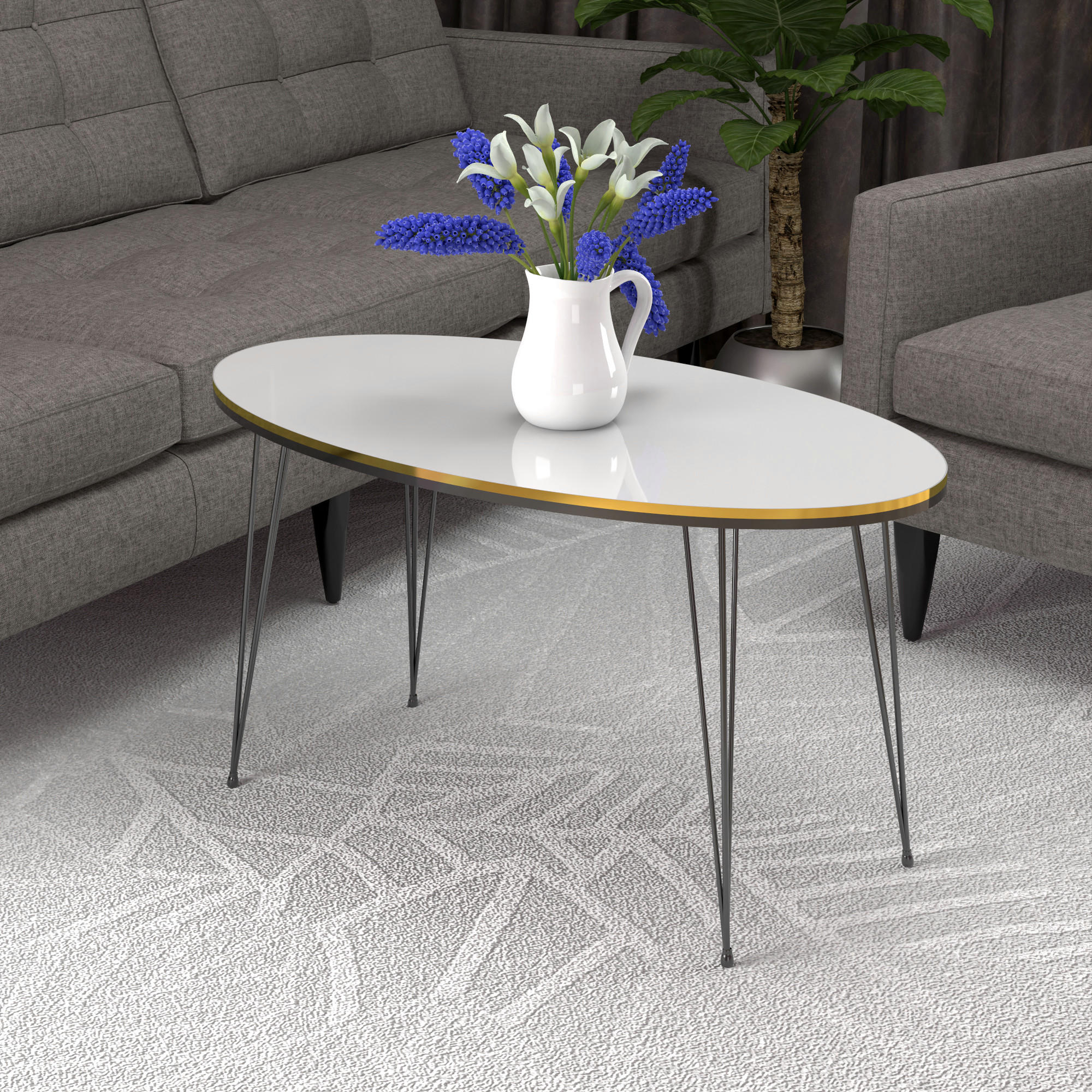 COUCHTISCH Hirtshals 90/50/41 - Weiß, Holzwerkstoff (50/90/41cm) - [en.casa]
