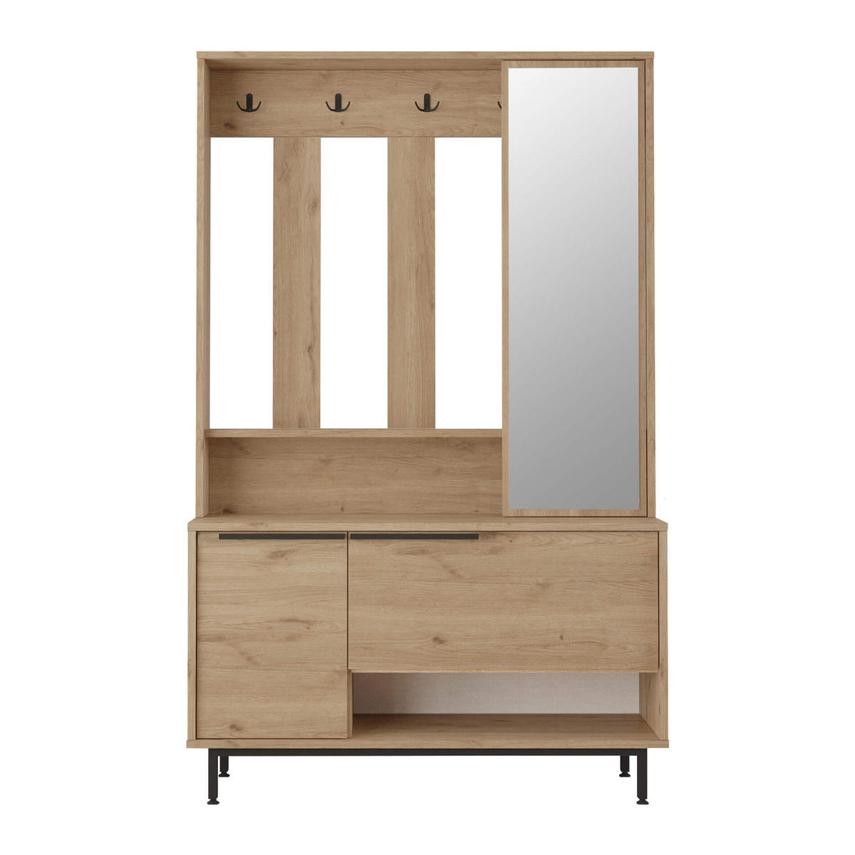 GARDEROBE Hellbraun 33,5/112/178 cm - Braun, Holzwerkstoff (112.2/178.2/33.5cm) - Mobili Rebecca