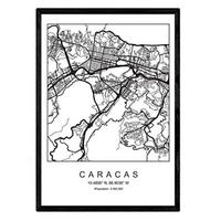 POSTER Caracas Stadtkarte – Nordisch A3 Rahmenlos - Klar, Papier (29.7/5/42cm) - Nacnic