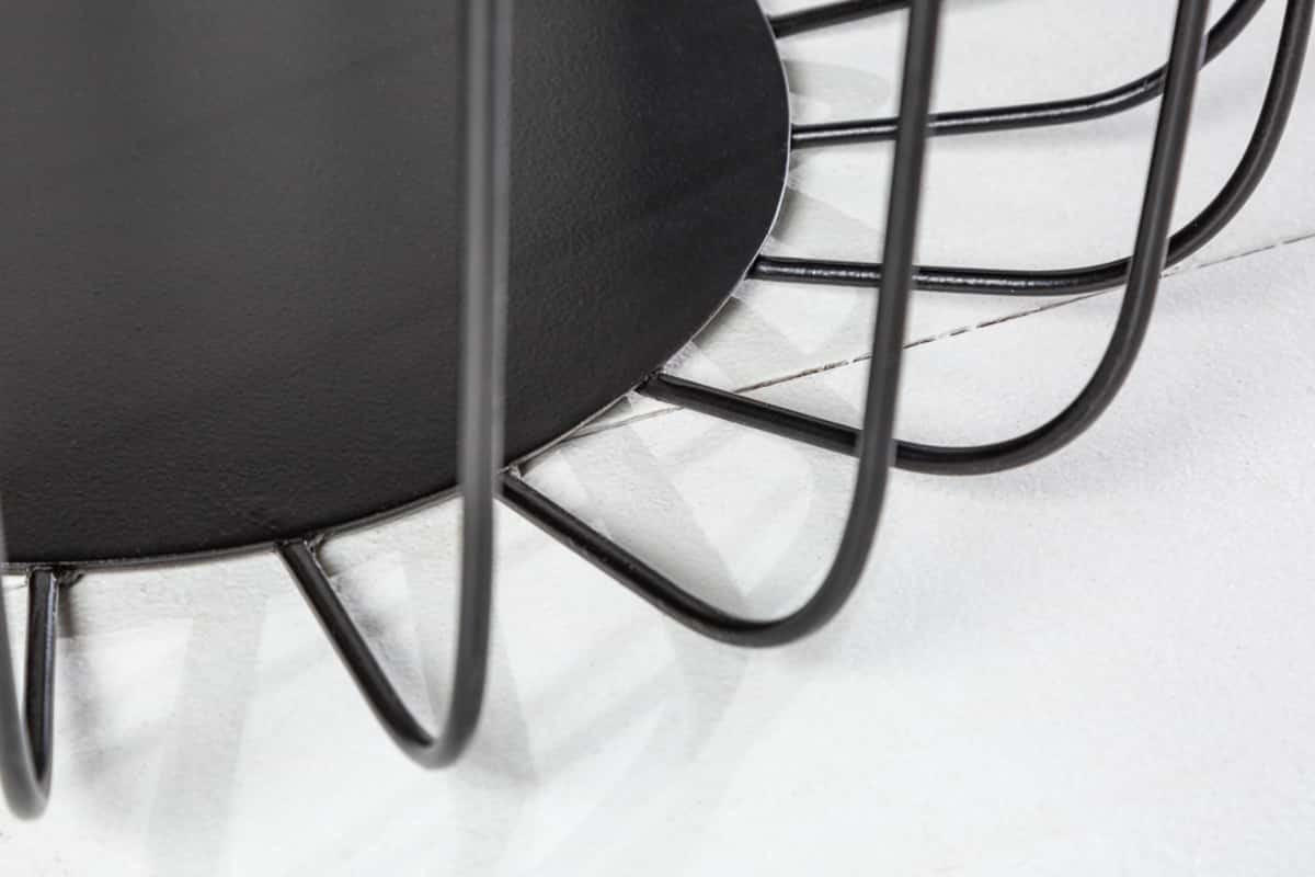COUCHTISCH FACTORY LOFT Mango rund Grau|Schwarz 56cm - Schwarz/Grau, Holz/Metall (56/56/40cm) - riess-ambiente
