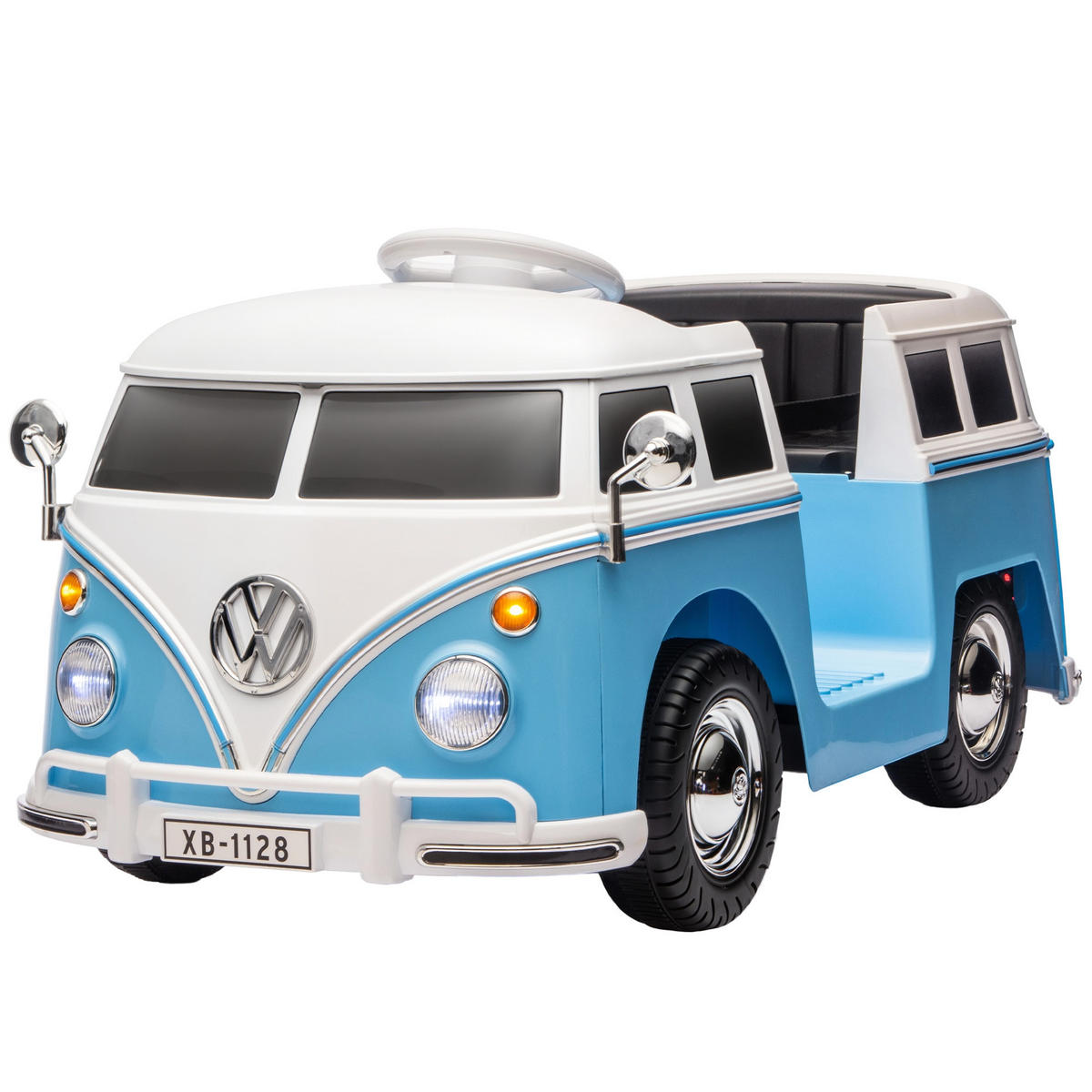 ELEKTROAUTO DE-06197 Volkswagen T1 lizenziert mit MP3 und Doppelmotor Blau - Blau, Kunststoff/Metall (89/49/41.5cm) - ComfortXL