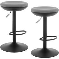 BARHOCKER 2er Set, Metallgestell, Netzgewebe, Grau - Schwarz/Grau, Textil/Metall (41/64/41cm) - Woltu