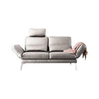 LEDERSOFA HURRICANE Hellgrau Leder - Silberfarben/Hellgrau, Leder (170/87/141cm) - KAWOLA