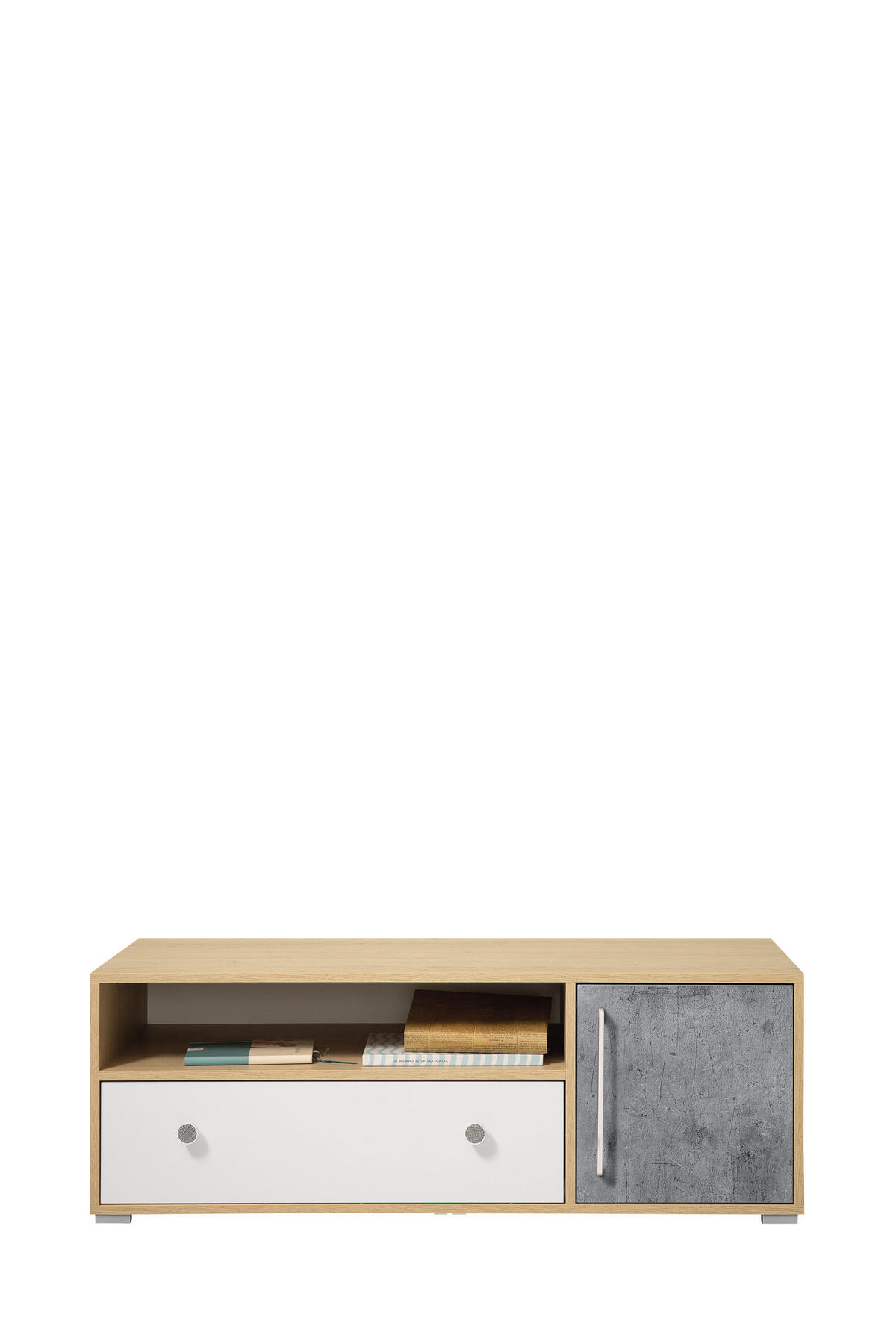 LOWBOARD PONTE 120/42/50 cm, Eichefarben - Eichefarben/Weiß, Holzwerkstoff (120/42/50cm) - MASSENO