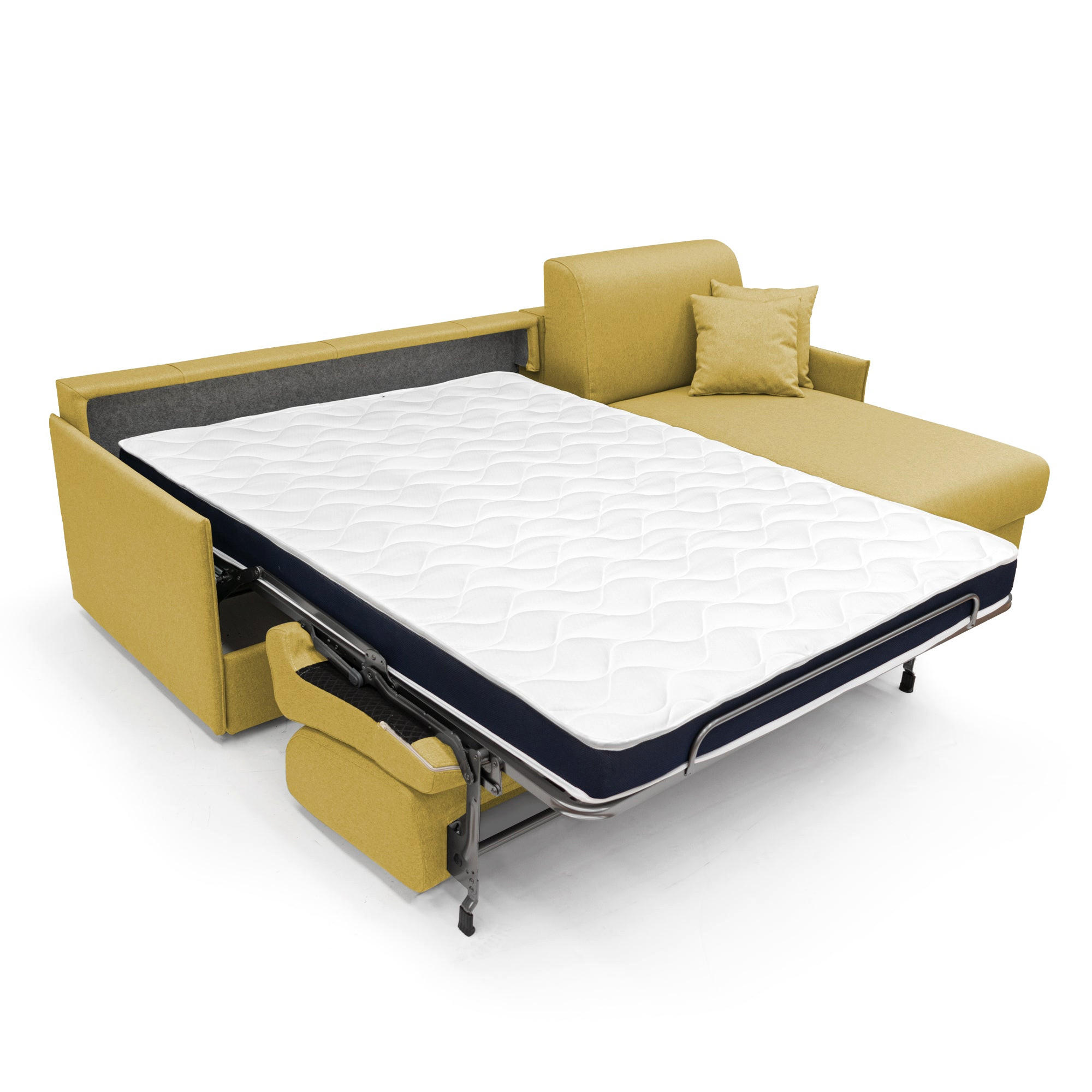 ECKSOFA LINKS Evans - Gelb, Textil (252/96cm) - Divani.store