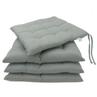STUHLKISSEN, 4er-Set, 40x40 cm, 100% Polyester, Grau - Grau, Textil (40/40/3cm) - Zollner