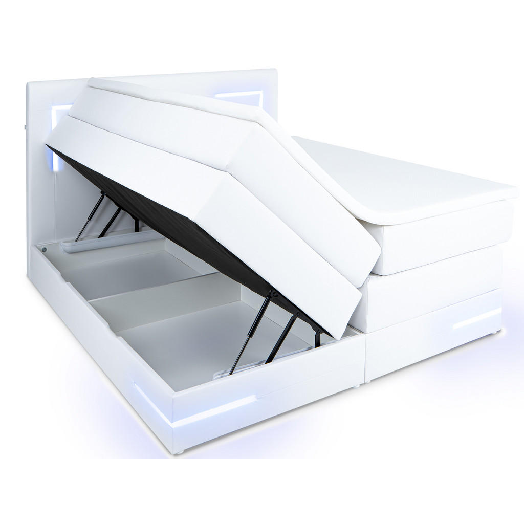 Thumbnail - wonello Boxspringbett, Weiß, Textil, H3, Höhe ca. 20 cm, 180x200 cm, Schlafzimmer, Betten, Boxspringbetten