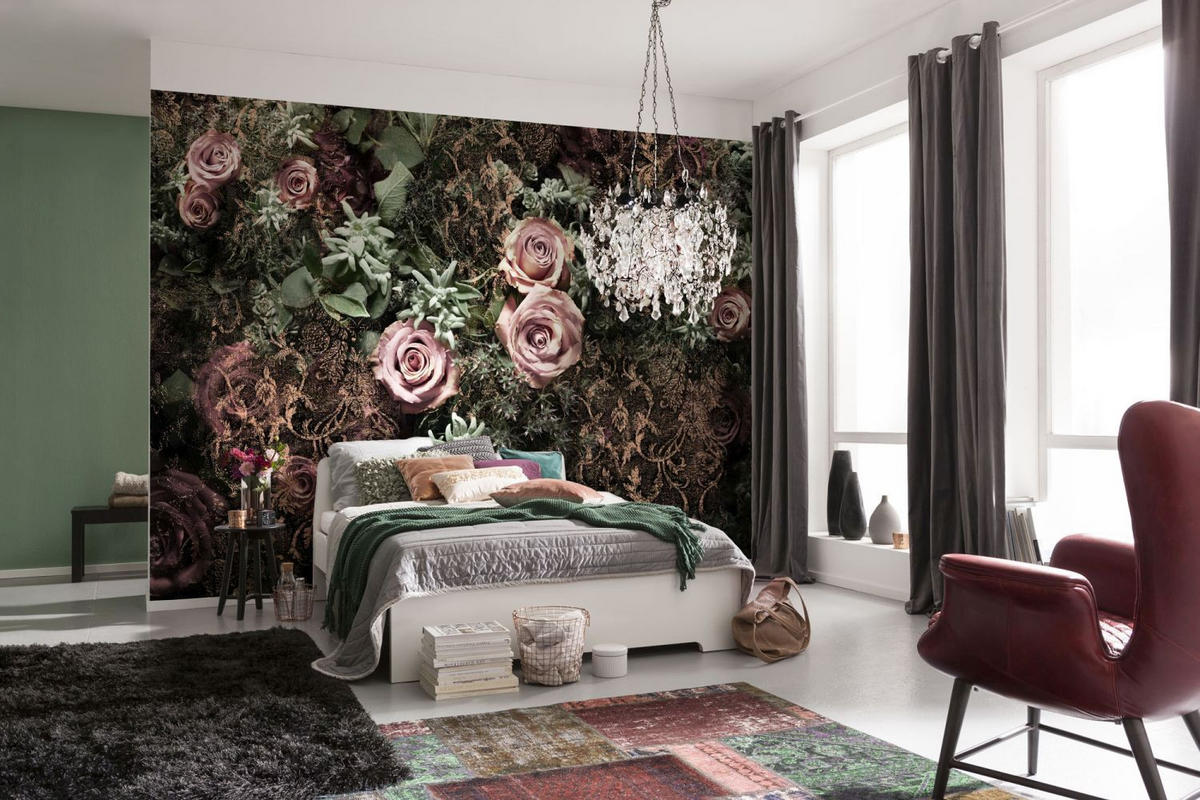 FOTOTAPETE Blumen 368 x 254 cm - Pink, Papier (368/254cm) - Sanders & Sanders
