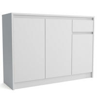 KOMMODE ASTORRE 113/82/33 cm mit 1 Schubladen 3 Türen Weiß - Weiß, Holzwerkstoff (113/82/33cm) - MASSENO