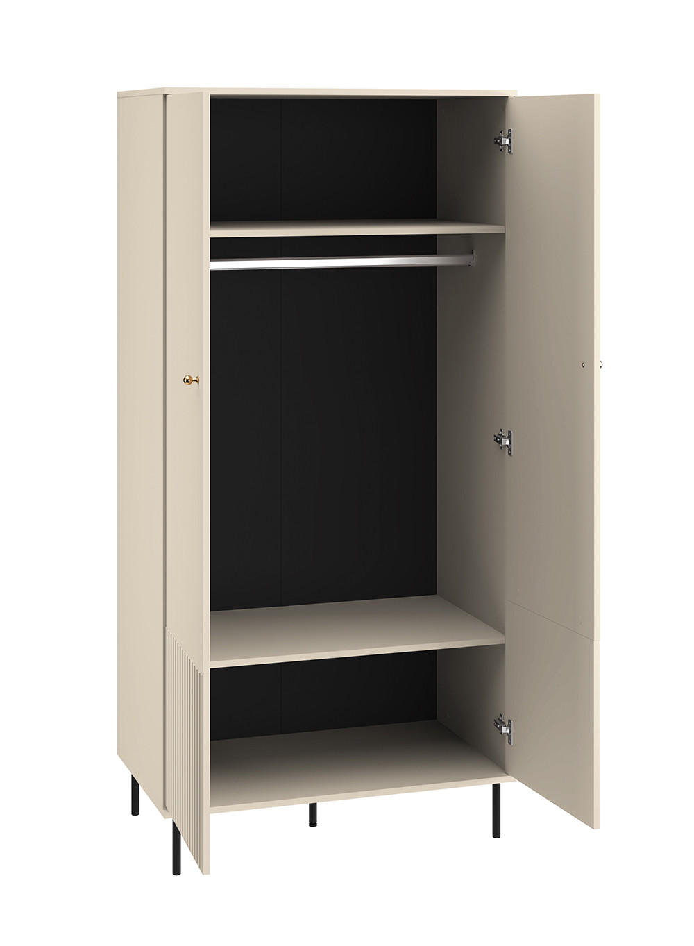 KLEIDERSCHRANK Sophie kaschmir matt 92 / 53 / 190cm - Kaschmir/Beige, Holz/Holzwerkstoff (92/190/53cm) - Feldmann-Wohnen