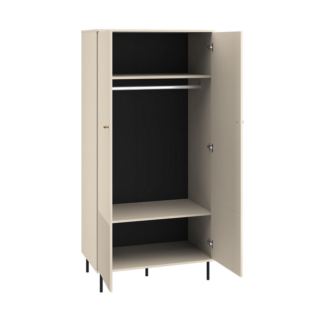 Thumbnail - Feldmann-Wohnen Kleiderschrank, Beige, Holz, Rechteckig, 92x190x53 cm, Schlafzimmer, Kleiderschränke, Drehtürenschränke