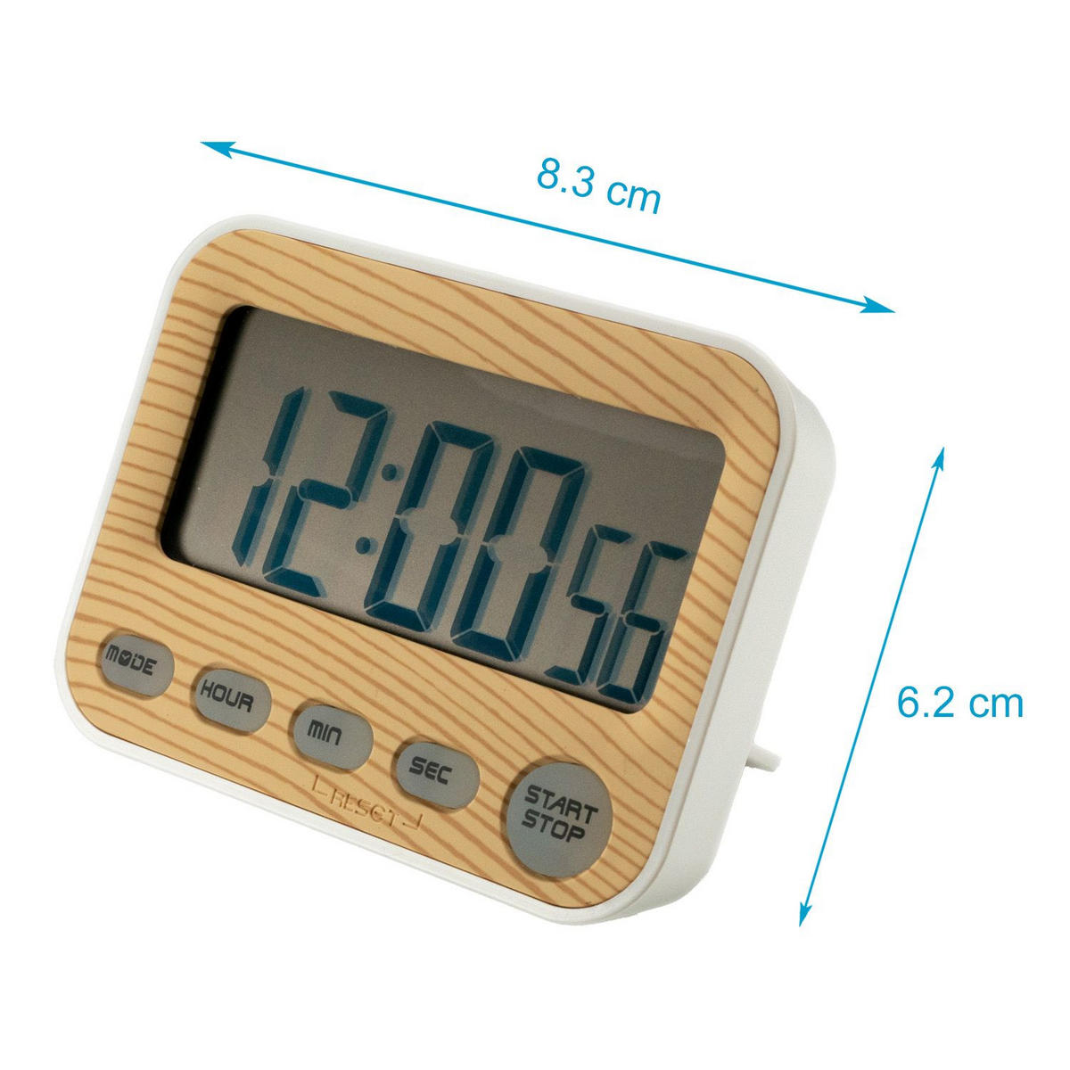 KÜCHENUHR Timer mit LCD Display - Braun, Kunststoff (3/7/9cm) - Intirilife