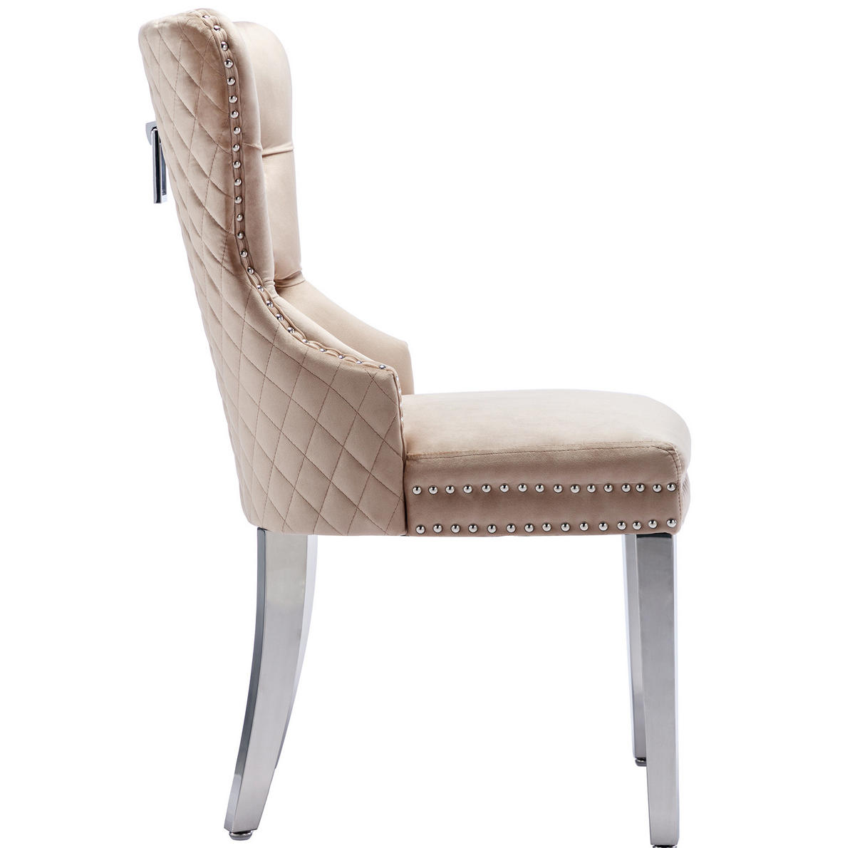 ESSZIMMERSTUHL gepolstert 62,5 x 94,5 cm Samt Beige - Beige, Metall (62.5/94.5/53.1cm) - Meubliv