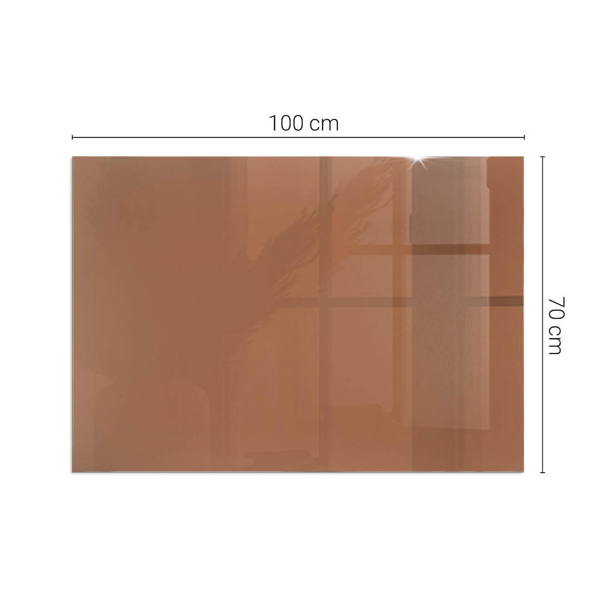 GLASPLATTE für Kamin 100x70 cm - Braun, Glas (100/70/0.4cm) - TULUP