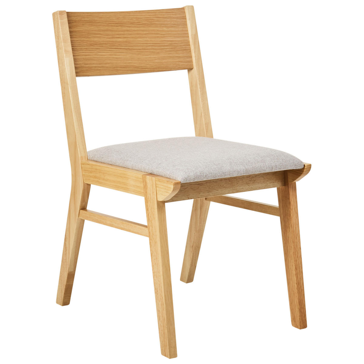 ESSZIMMERSTUHL 2er-Set Hellgrau Enola - Hellgrau/Braun, Holz (45/80/60cm) - Beliani