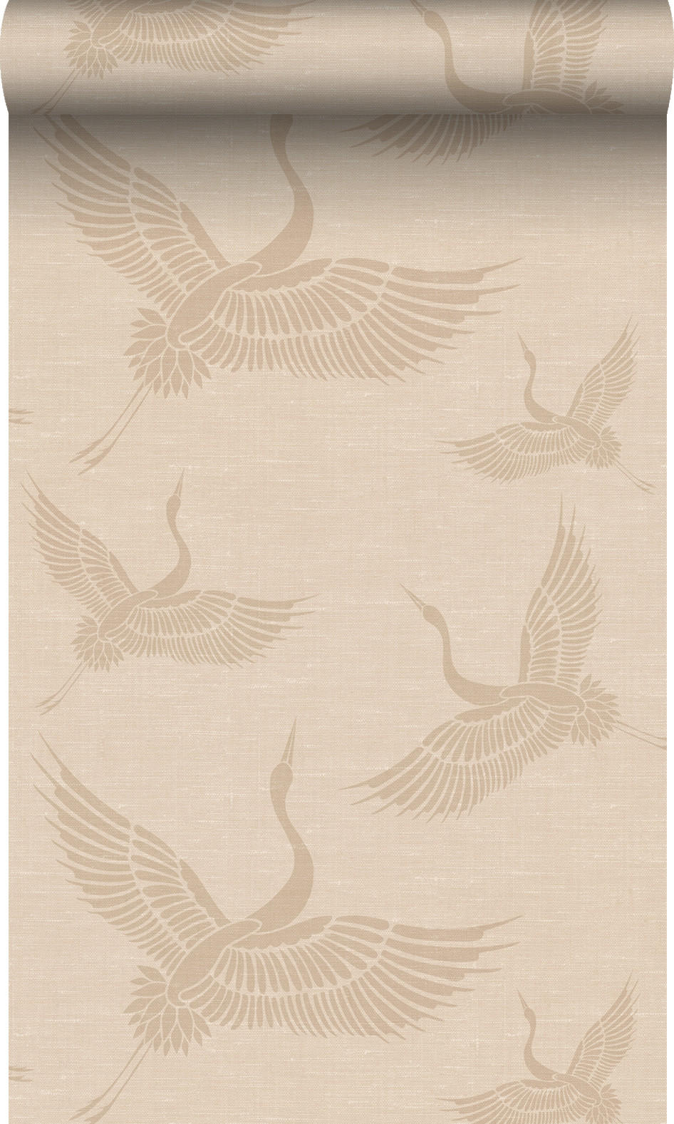 TAPETE Kraniche 53 cm x 10.05 m - Beige, Papier (53/1000cm) - Origin Wallcoverings